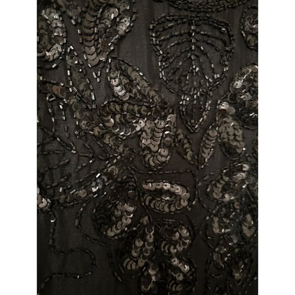 Gunit Fashions New York 1X Black Silk & Polyester Beaded Sequin Dress - Picture 3 of 5